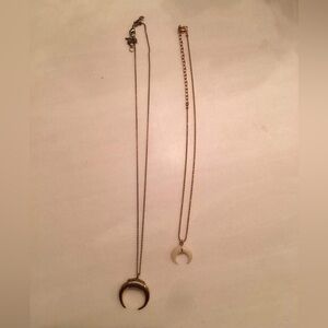 Like New 2-Pair Moon Shaped Necklaces